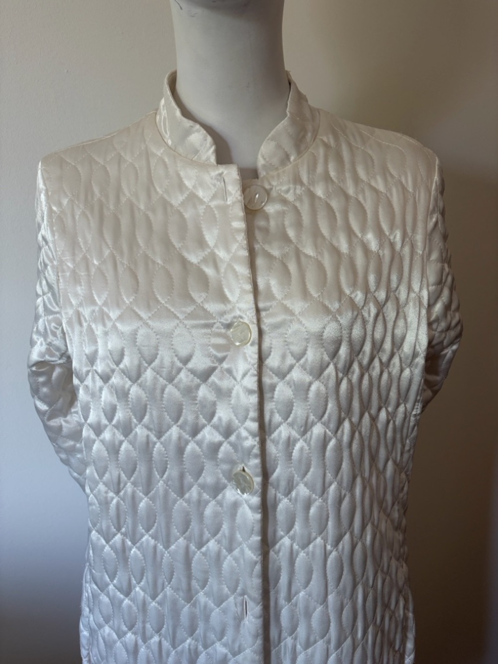 Oscar De La Renta Neiman Marcus Pink Quilted Satin Robe Size M - Picture 2 of 13